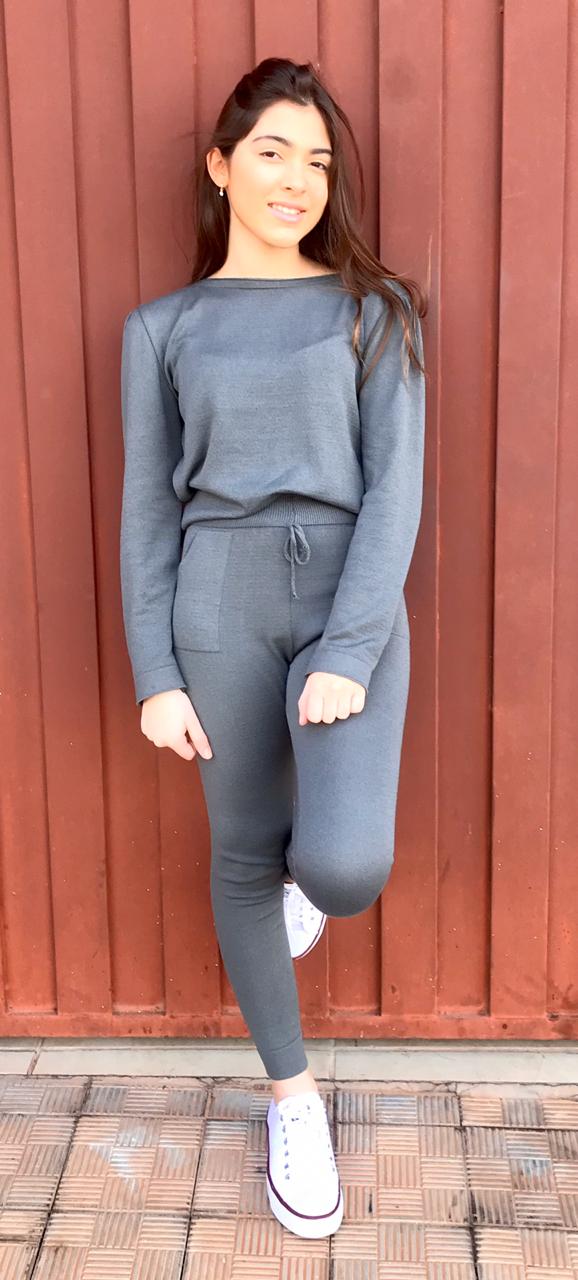 calça tricot feminina