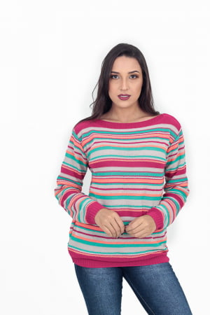 Blusa Decote Canoa Listras Finas - REF. 660 Blusa Decote Canoa Listras Finas - REF. 660