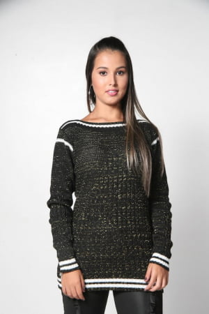 Blusa Decote Canoa Tranças Lourex - REF. 249 Blusa Decote Canoa Tranças Lourex - REF. 249