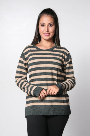 Blusa Listrada Modal - REF. 439 Blusa Listrada Modal - REF. 439