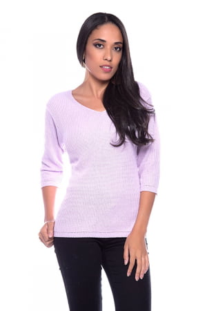 Blusa Ponto Fang Manga 3/4 Decote V Lisa - REF. 259 Blusa Ponto Fang Manga 3/4 Decote V Lisa - REF. 259