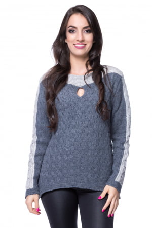 Blusa Tranças Lã/Mousse - REF. 438 Blusa Tranças Lã/Mousse - REF. 438