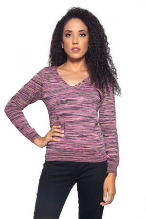 Blusa Decote V Mescla - REF. 692 Blusa Decote V Mescla - REF. 692