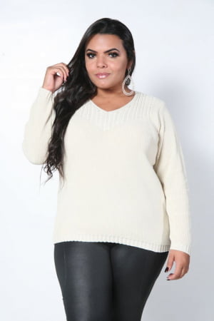 Blusa Fang Manga Longa Decote V Trança - REF. 288PS Blusa Fang Manga Longa Decote V Trança - REF. 288PS