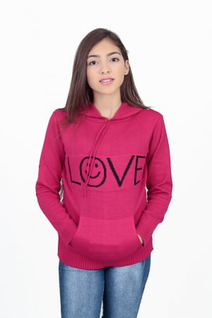 Blusa Infantil Capuz Love - REF. 573 Blusa Infantil Capuz Love - REF. 573
