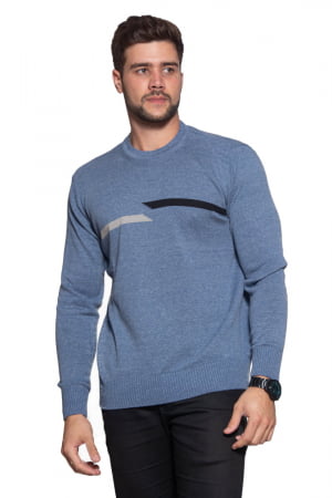 Blusa Masculina Decote Redondo Listra Meio - REF. 622 Blusa Masculina Decote Redondo Listra Meio - REF. 622