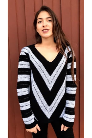 Blusa Mousse Decote V Duas Cores - REF. 221 Blusa Mousse Decote V Duas Cores - REF. 221