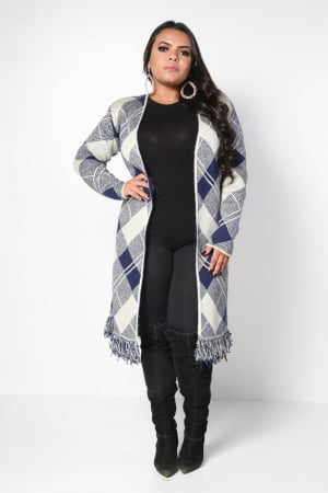 Cardigan Mousse Xadrez - REF. 546 Cardigan Mousse Xadrez - REF. 546