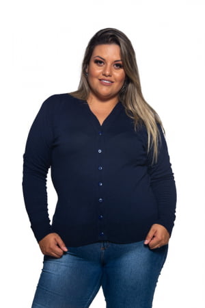 Casaco Elastano Básico Plus Size - REF. 608PS Casaco Elastano Básico Plus Size - REF. 608PS