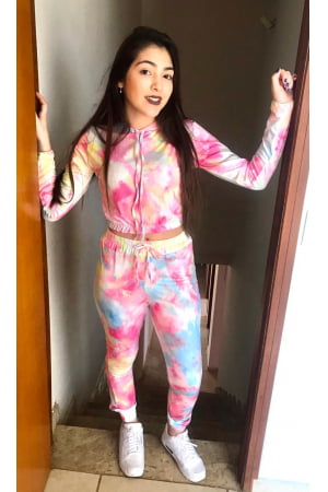 Conjunto Candy Colors Croped + Calça - REF. 281 Conjunto Candy Colors Croped + Calça - REF. 281