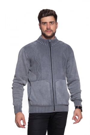 Jaqueta Masculina Estonada Ponto Arroz - REF. 619 Jaqueta Masculina Estonada Ponto Arroz - REF. 619