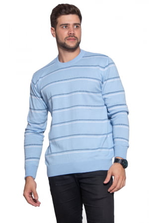 Blusa Masculina Listras Finas Decote Redondo - REF. 951 Blusa Masculina Listras Finas Decote Redondo - REF. 951