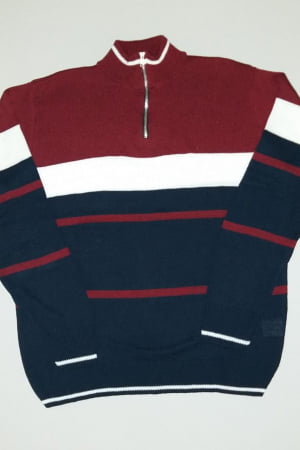 Blusa Masculina Meio Zíper Listras Fantasia - REF. 949 Blusa Masculina Meio Zíper Listras Fantasia - REF. 949