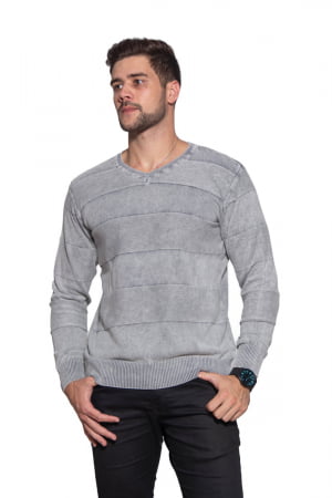 Blusa Masculina V Algodão Riscos - REF. 440 Blusa Masculina V Algodão Riscos - REF. 440